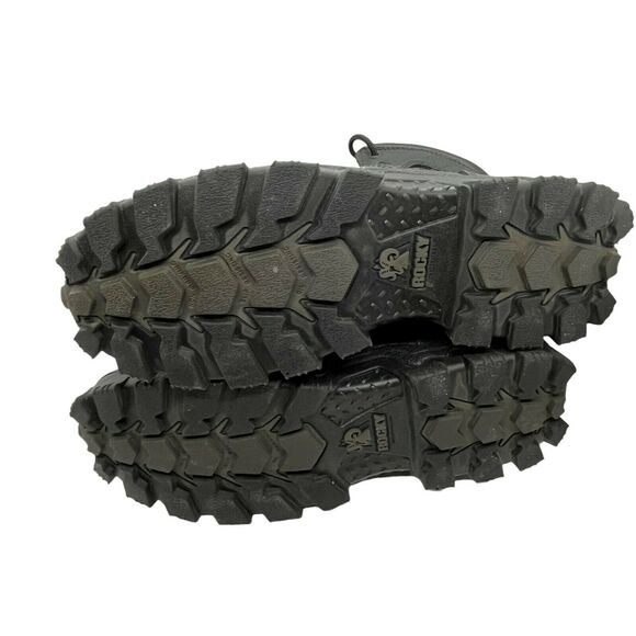 Rocky Mens Alpha Force F241318 Black Leather Lace Up Ankle Casual Work Boots 8 W - Picture 5 of 15